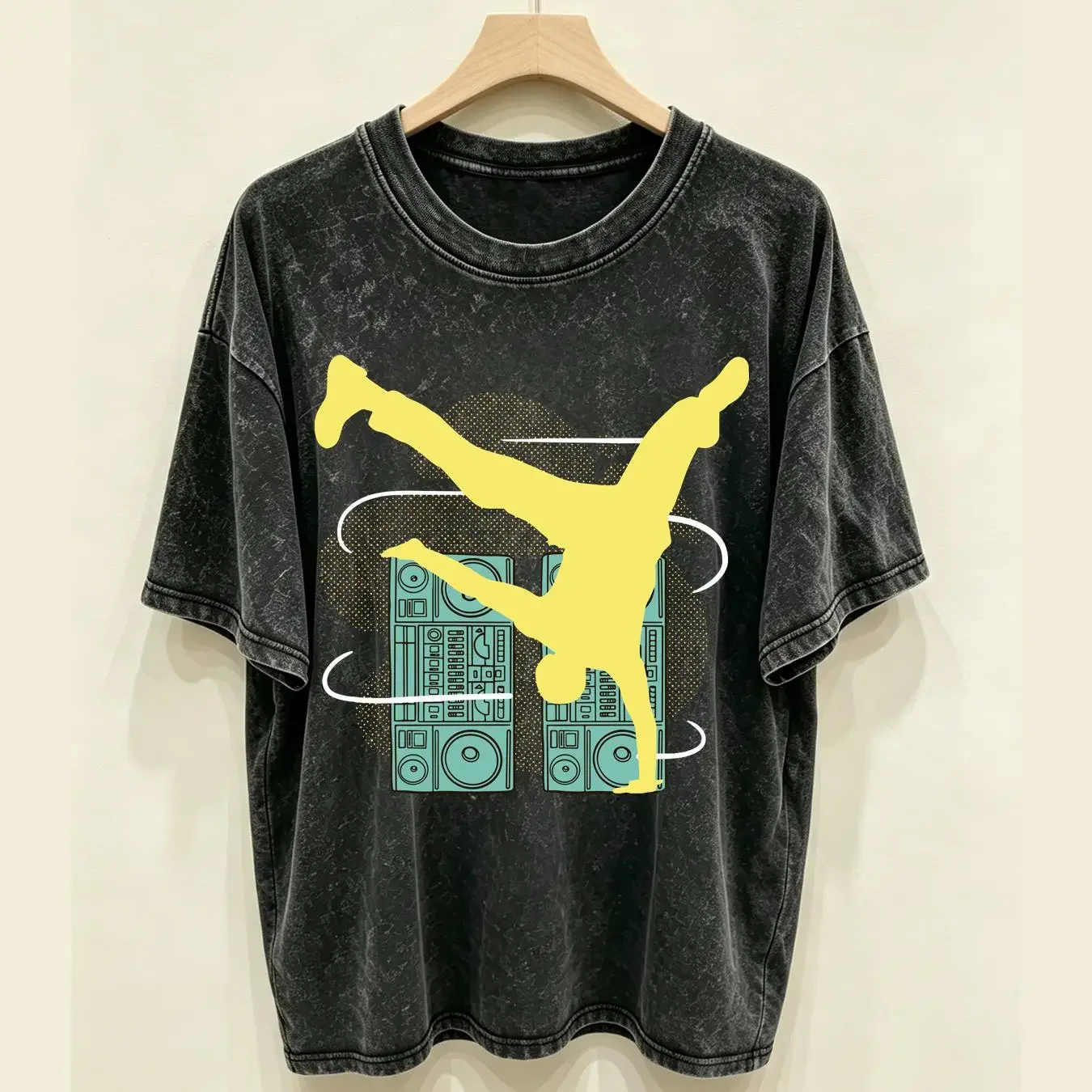washed T Shirt Breakdancer Hip Hop Collaboration Backpack Large Capacity Cute Foldable 3d Printing vintage Washed streetwear