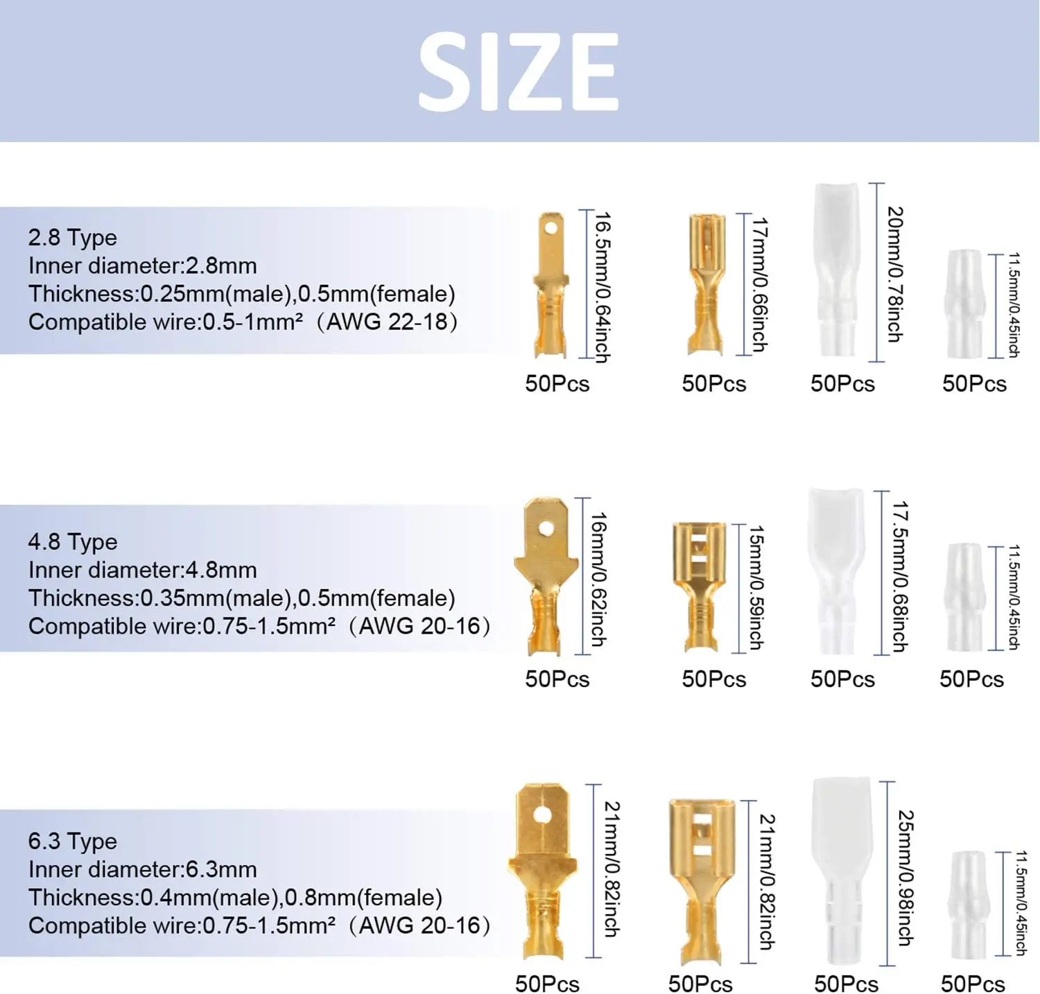 SN-48b strumento di crimpatura 600 pz 4.8/6.3 terminale a spina pinza a crimpare filo 0.5-1.5 mm2 alicate AWG 20-15 utensile manuale krimptang