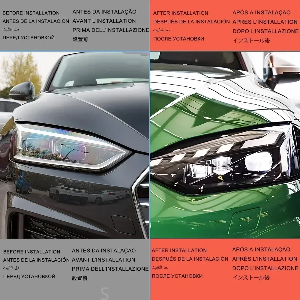 Auto Car Front Lamp Assembly for A5 S5 F53 F57 F5E 2017-2020 Upgrade 2024 Design LED Car Projector Lens Headlights Accessories