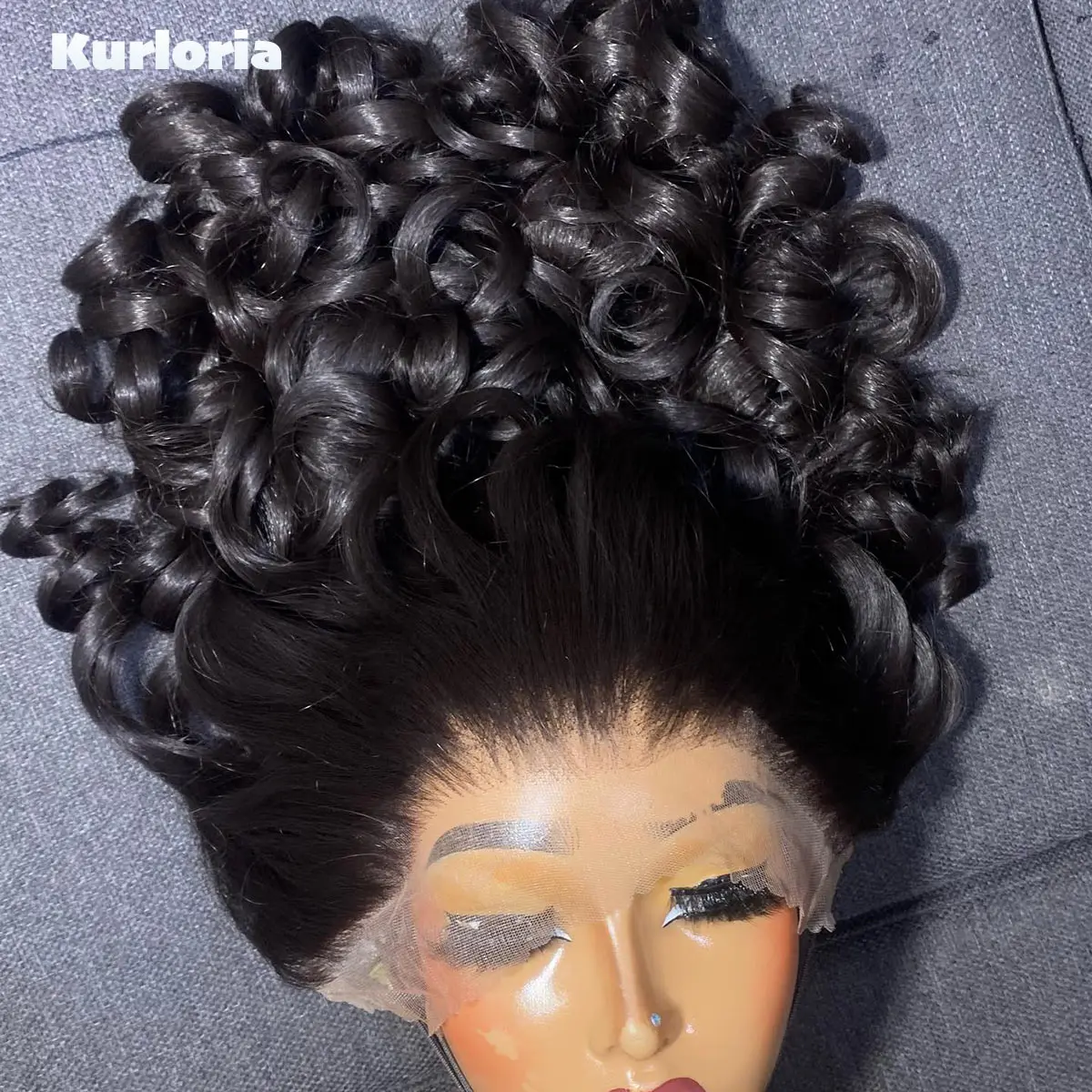 100% Human Hair 400 Density Glueless Natural Black Bounce bouncy 5by5 HD Lace Closure Wig Pre Plucked 13x4 HD Lace Frontal Wigs