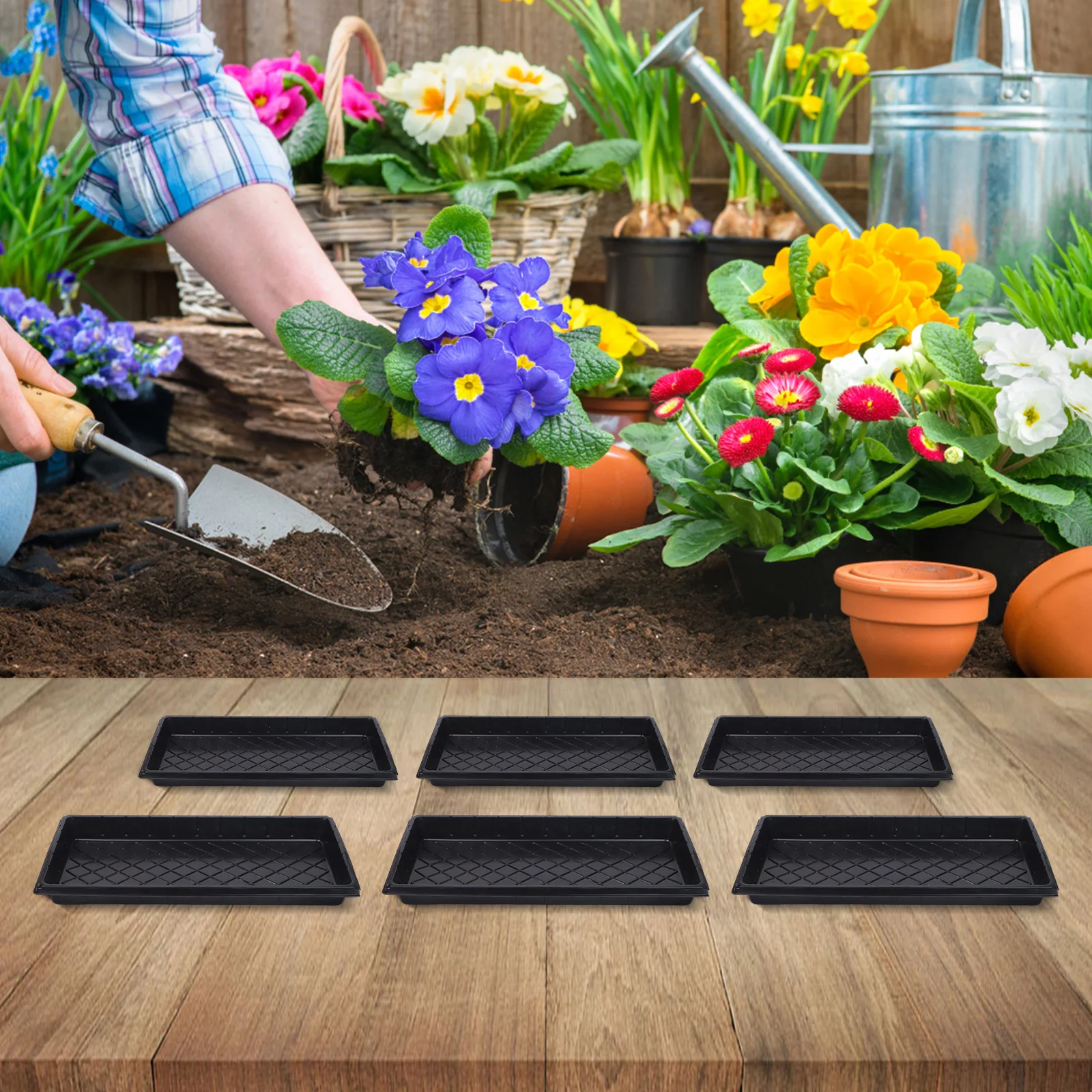 Black 54 5 28 5 Cm Tray Growing Plate Lightweight Plant Germination Compact Exquisite Gardening Plants Starter