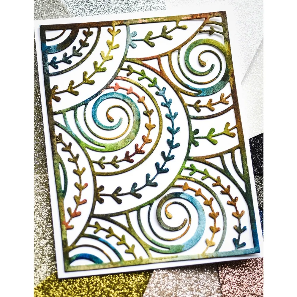 Molde de corte de metal com moldura de flor, faça você mesmo, scrapbooking, papel, álbum de fotos, artesanato, molde, cartões, estênceis de perfuração