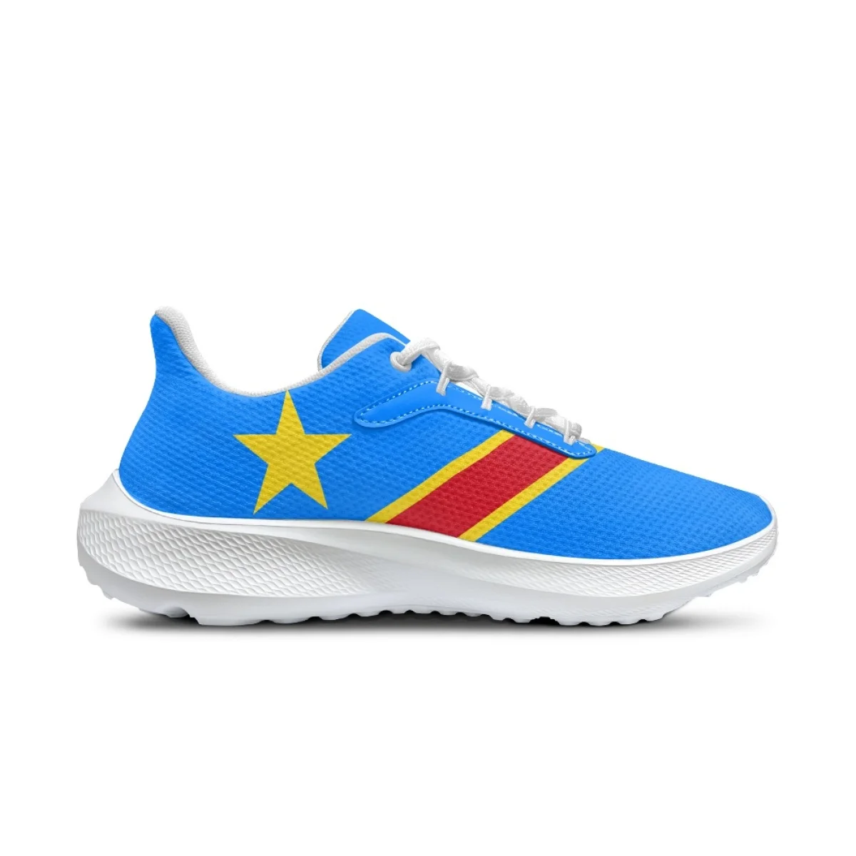 INSTANTARTS Congo Flag Print Men Vulcanized Walking Running Shoes Unisex Casual Lightweight Tennis Shoes Athletic Sports Shoes