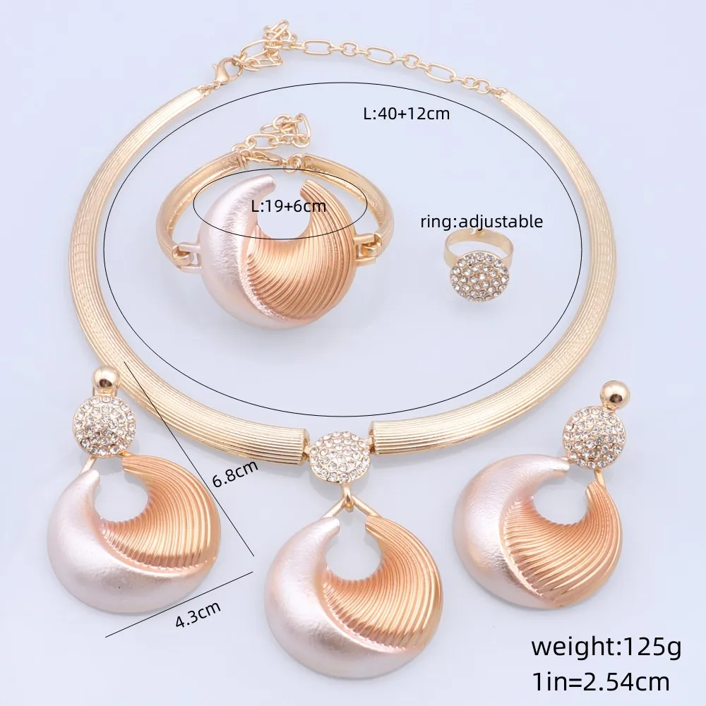 CYNTHIA Jewelry Sets For Women Earrings Necklace Ring Vintage Bracelet Pendant Gold Color Dubai Jewelry Bride Wedding Party