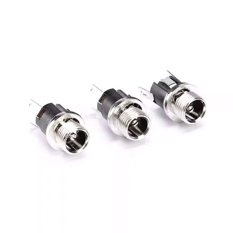 DC電源ソケット,10個,5.5x2.1mm,5.5x2.5mm,ナットアダプター,メスパネル,dc025 DC-025 x 5.5 2.1x5.5mm