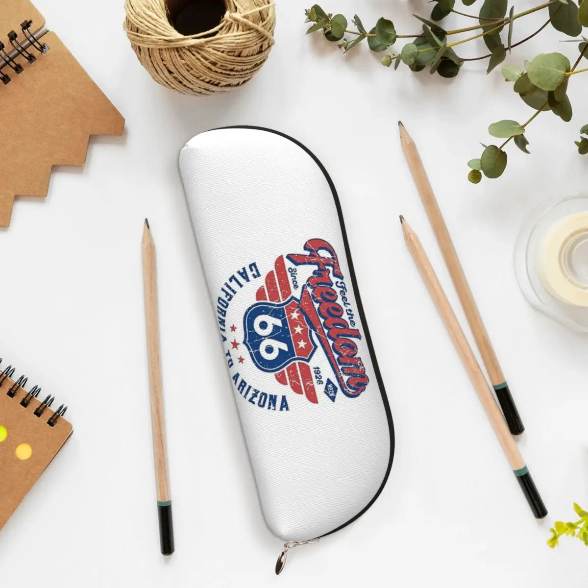 الطريق 66 الولايات المتحدة الأمريكية (1) مقلمة قلم رصاص الحقيبة تخزين لوازم مكتبية سعة كبيرة صندوق القلم حقيبة أقلام رصاص لهدايا الطلاب