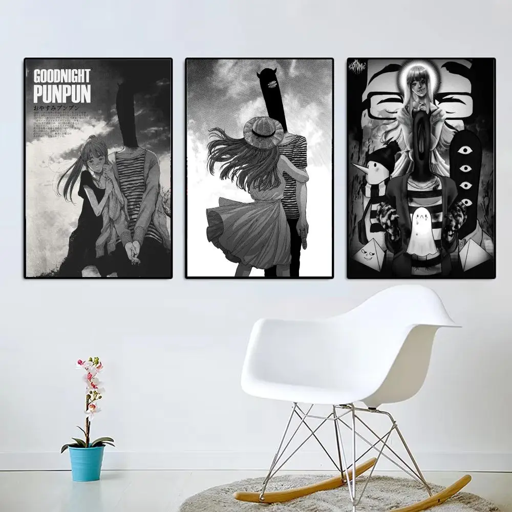 Anime G-Goodnight P-Punpun sad manga Poster Modern Aesthetic Wall Art Poster Minimalist Room Decoration Items