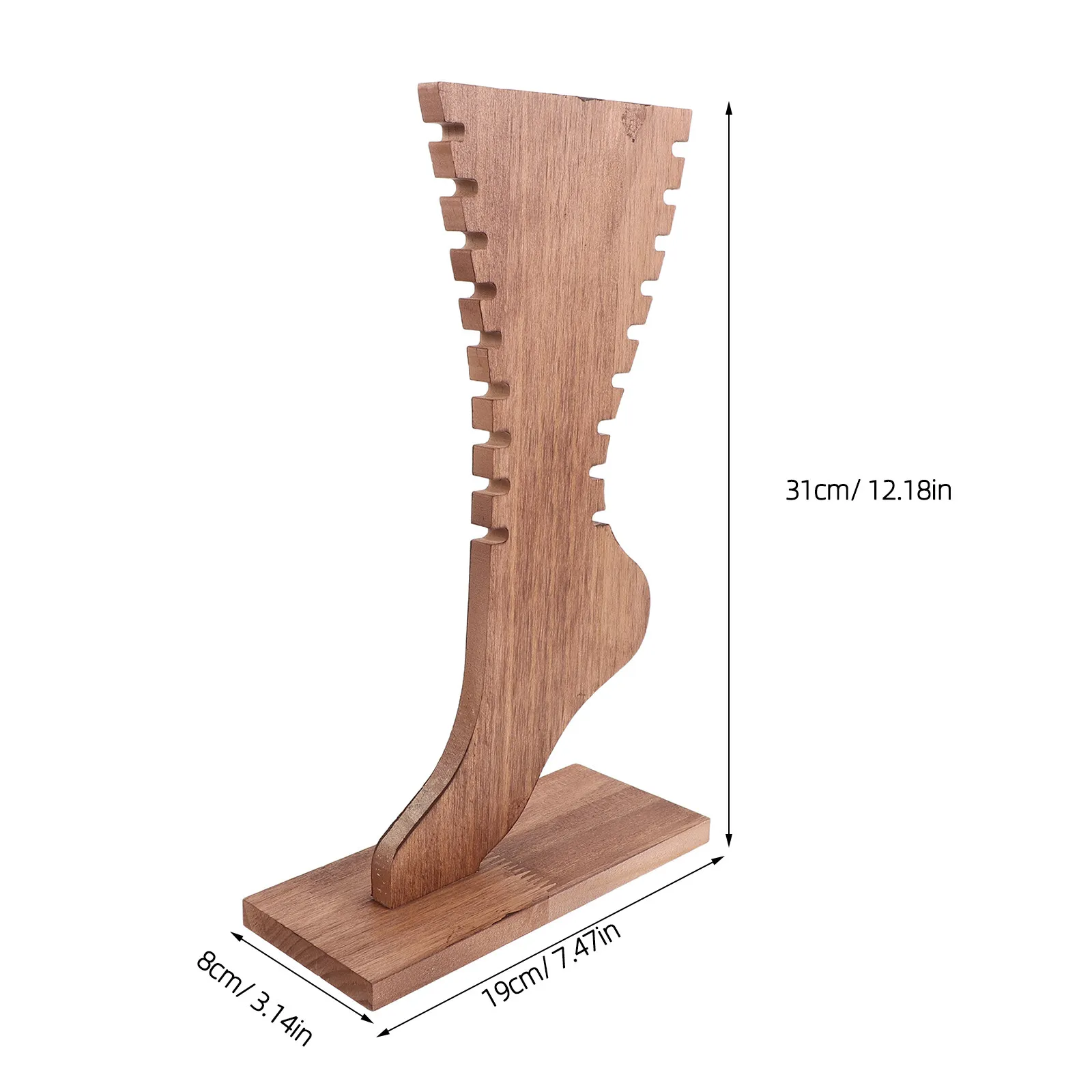 Rustic Walnut Wooden Anklet Display Stand Foot Shaped Jewelry Holder Multi Slot Organizer Boutique Jewelry Retail Display