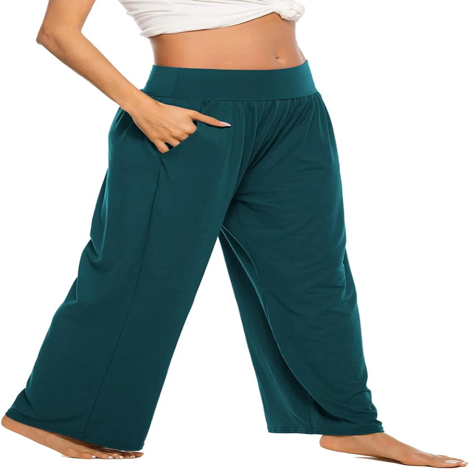 Cozy and Stylish ZJCT Womens Wide Leg Lounge Joggers Pants with Pockets for Ultimate Comfort during Yoga and Casual Activities