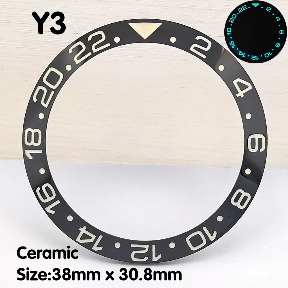 Ceramic Bezel C3 Full Luminous Bezel 38mm Sloping Bezel Fits 40mm Men\'s Watch Ring Replacement Parts High Quality Watch Bezel