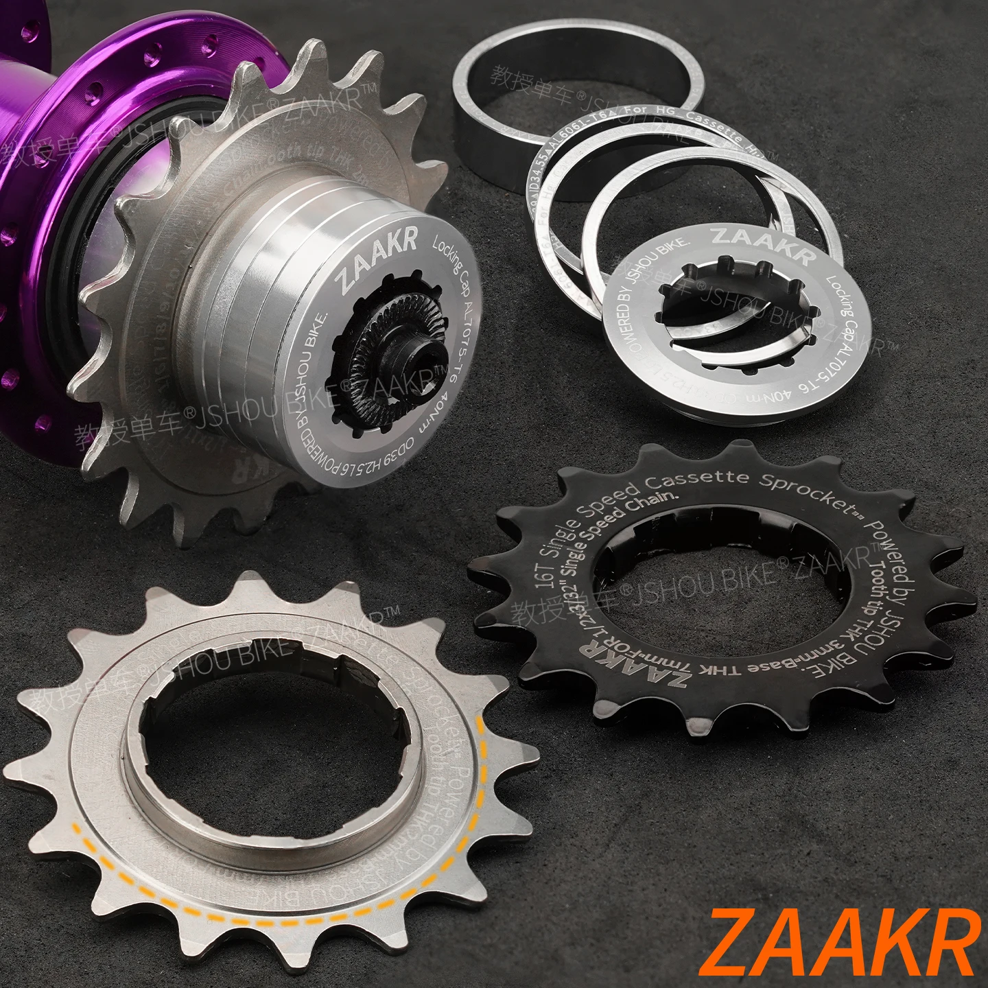 

ZAAKR 14T 15T 16T 17T 18T Bike Single-Speed Flywheel Full coverage Conversion Kit 3mm Cog for multi-speed to single-speed HG hub