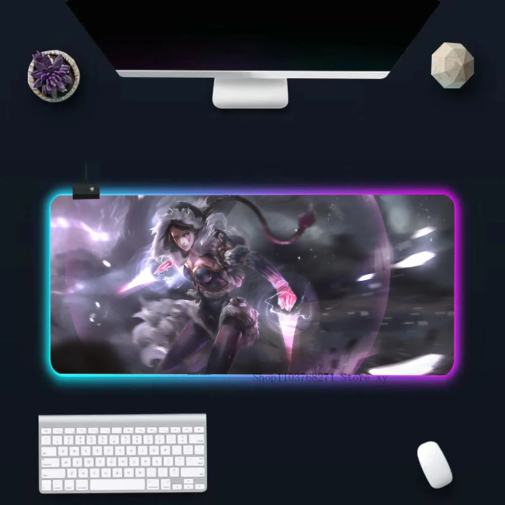 Game Dota 2 Mousepad XXL RGB Gaming Mouse Pads HD Black Gamer Accessories Large LED