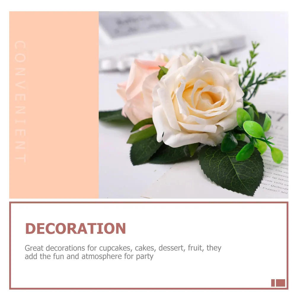 

Floral Cupcake Toppers Birthday Cake Ornaments Wedding Birthday Party Baking Supplies Dessert Cake Decor