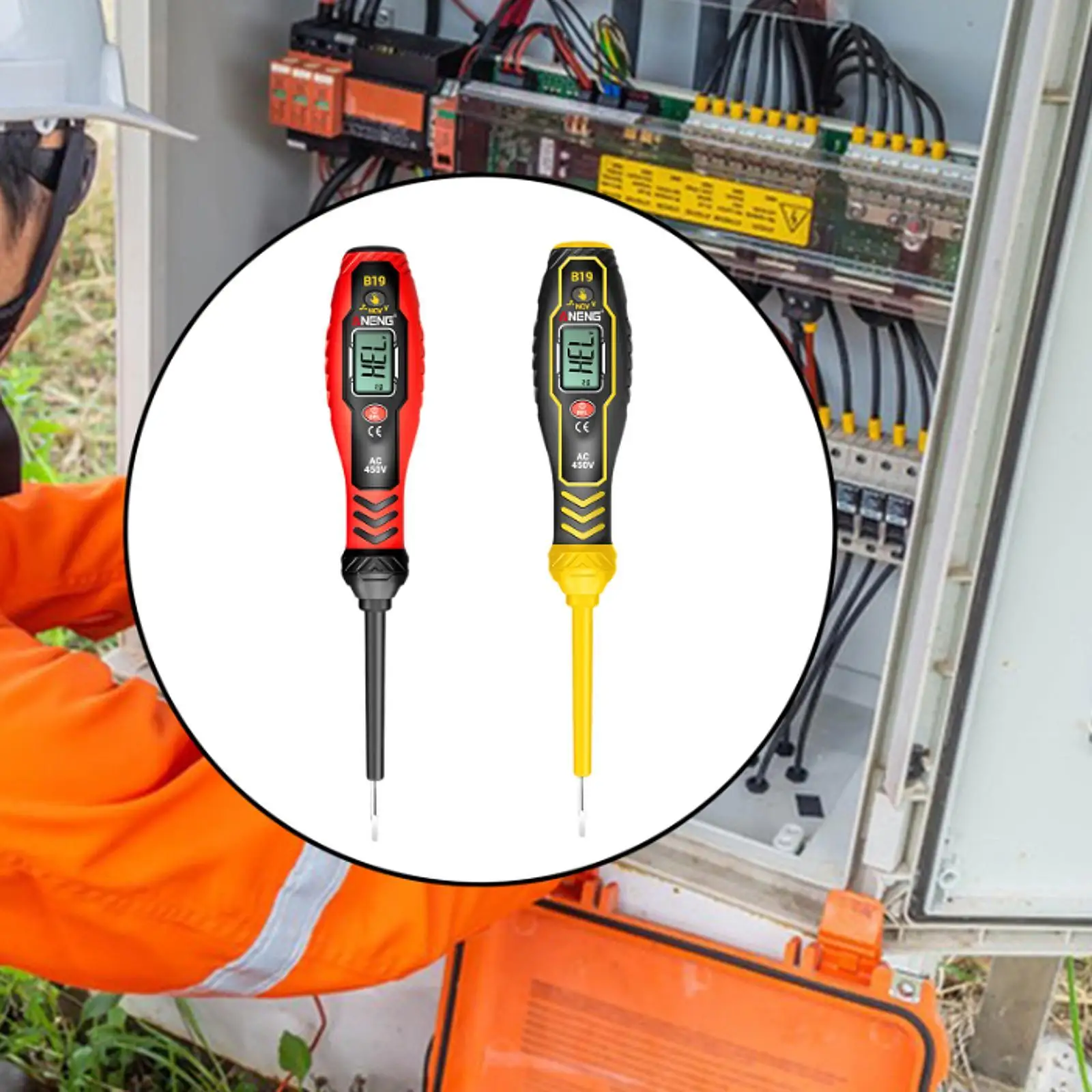 

B19 Voltage Tester Sturdy High Torque Voltage Detector for Household Electrical Voltage Test Electrician on Off Detection Office
