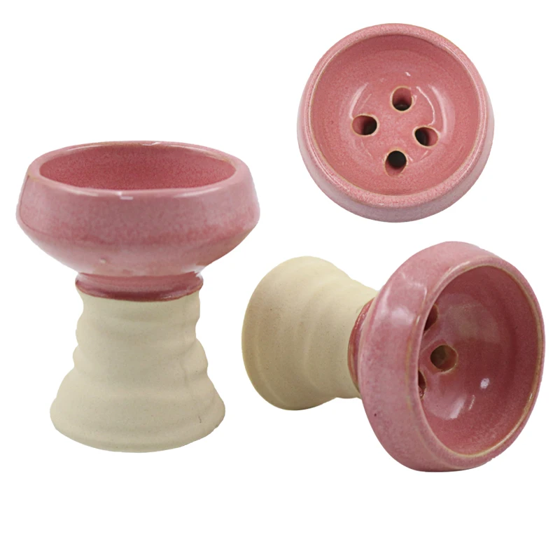 

SY Hot Selling Ceramic Shisha Hookah Bowl 4 Hole Funnel Chicha Head Holder for Charcoal Tobacco Burner Smoking Accessories