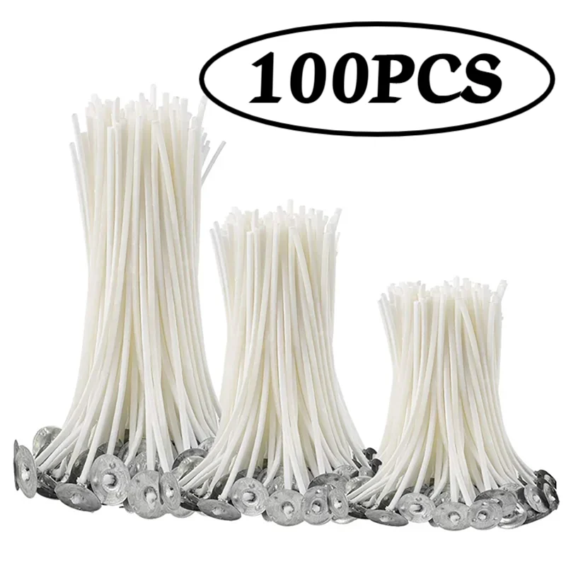 

Candle Wicks 3-20cm 100PCS Candle Making Sticker Smokeless Environmental Wax Cotton Core DIY Candle Making Tools Accessories