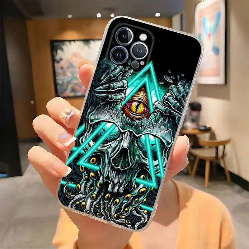 Illuminati Eye Occult Pyramid Phone Case Transparent For IPhone 13pro 14 13 12 11 Pro Max Mini XS X XR SE2020 6 6S 8 7 Plus