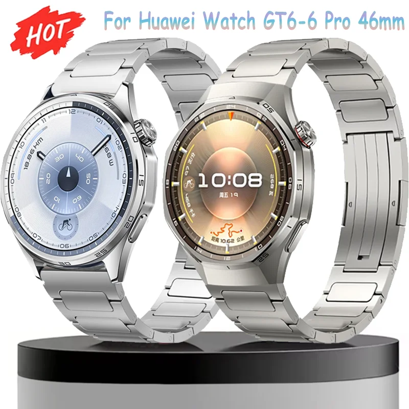 22mm Titanium Watch Strap For Huawei Watch GT6-5-3 Pro 46mm Business High-End Durable Bracelet For Huawei Watch 5 GT6-5-4-3 46mm