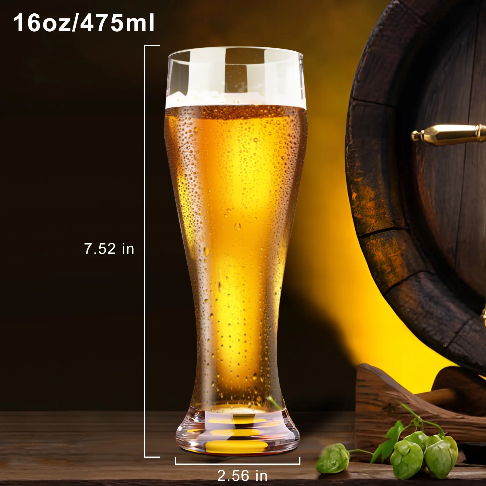 GIANXI 470ml Beer Glass World Cup Large Capacity Home Glass Personality Glass Creative Wine Draft Pilsner Beer Glass