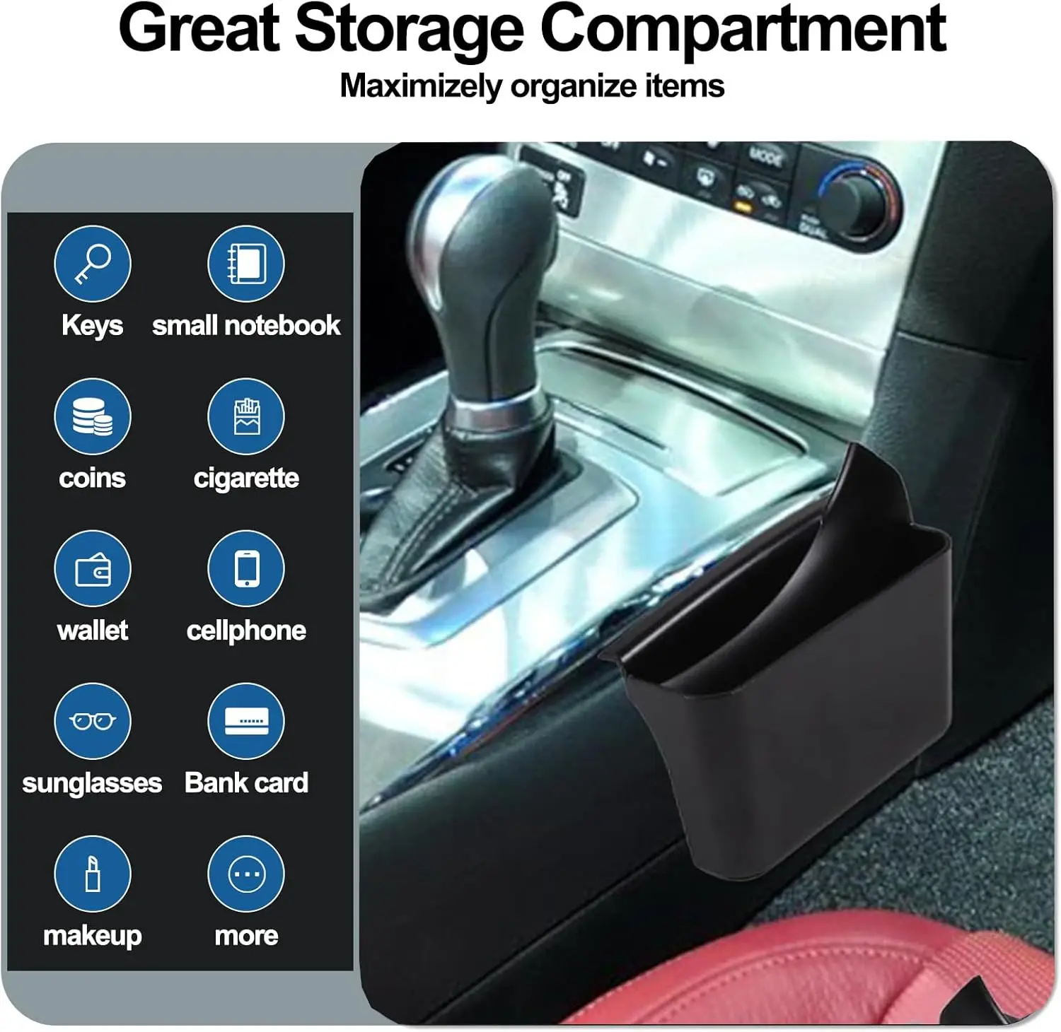 

ABS Car Center Console Side Multipurpose Storage Box For Infiniti G25 G35 G37 2009-2013 Stowing Tidy Coin Phone Container Tray