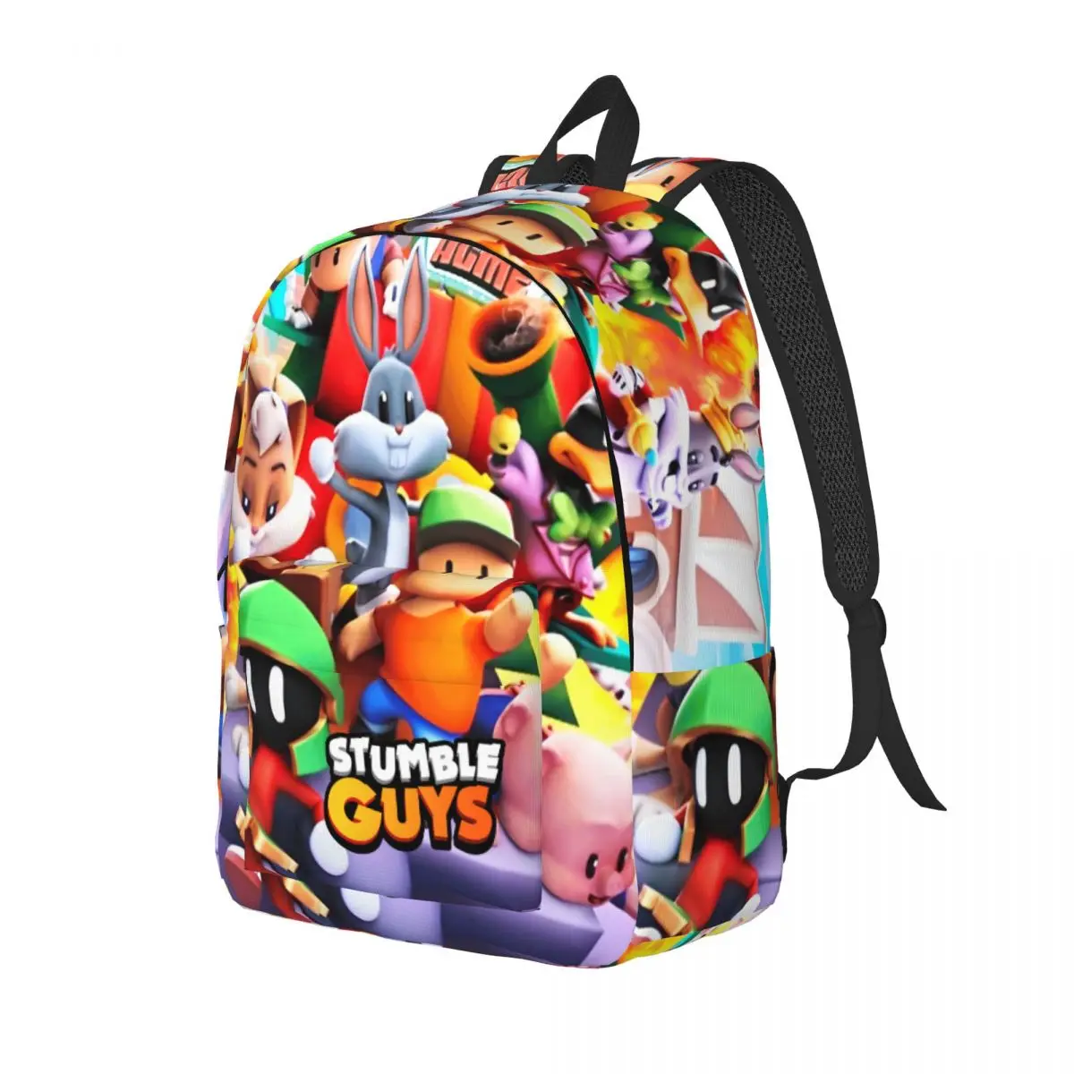 Stumble Guys Cartoon Runner Backpack for Men Women Fashion High School Hiking Travel Daypack Game Laptop Canvas Bags Outdoor