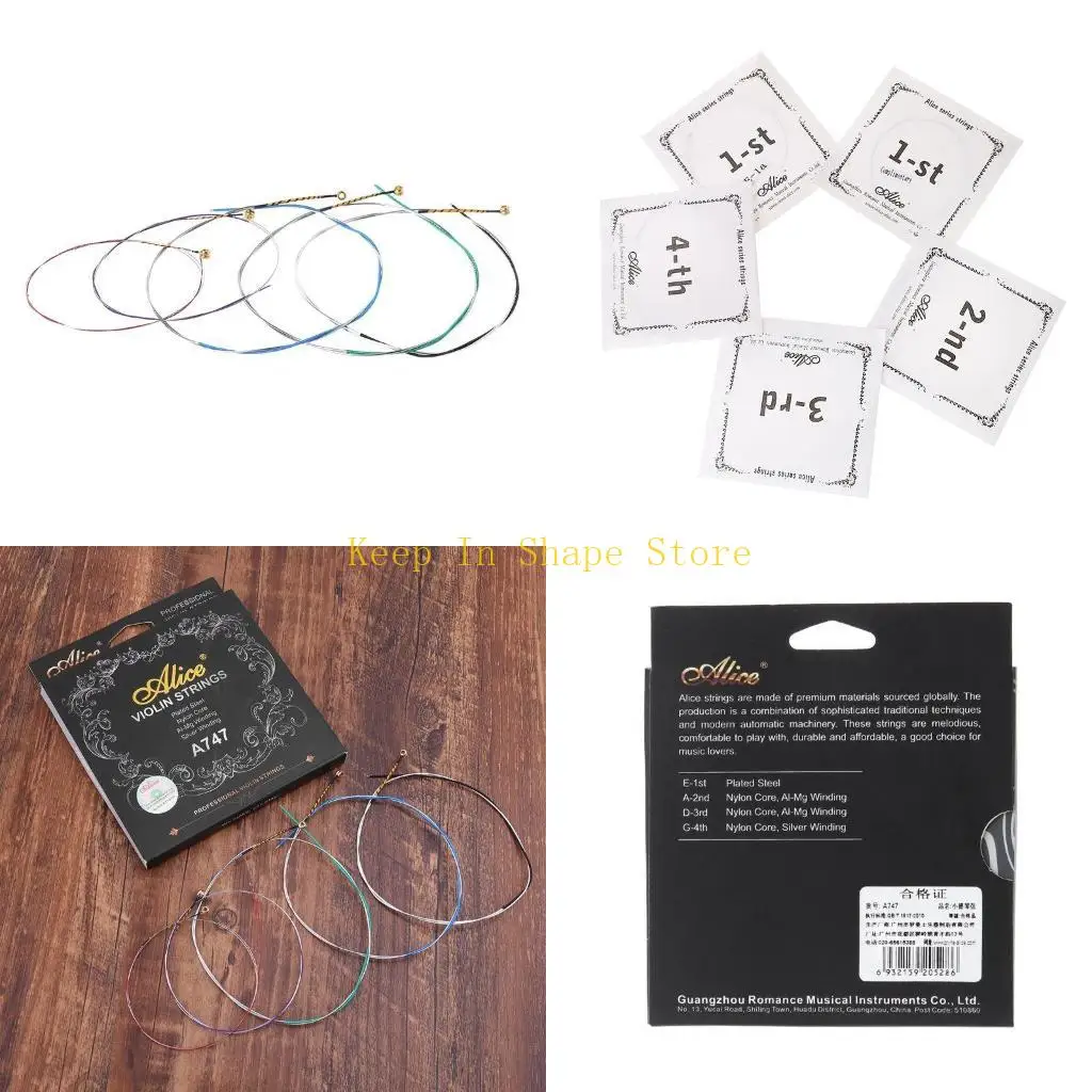 

U1JC Набор струн для скрипки, классические серебряные струны (GDAE), никелированный сердечник, серебряная обмотка