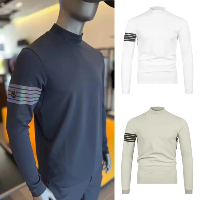 

Stylish Men's Long Sleeve Golf Shirt, Slim Fit & Versatile for On and Off Course, Comfortable Stretch Top