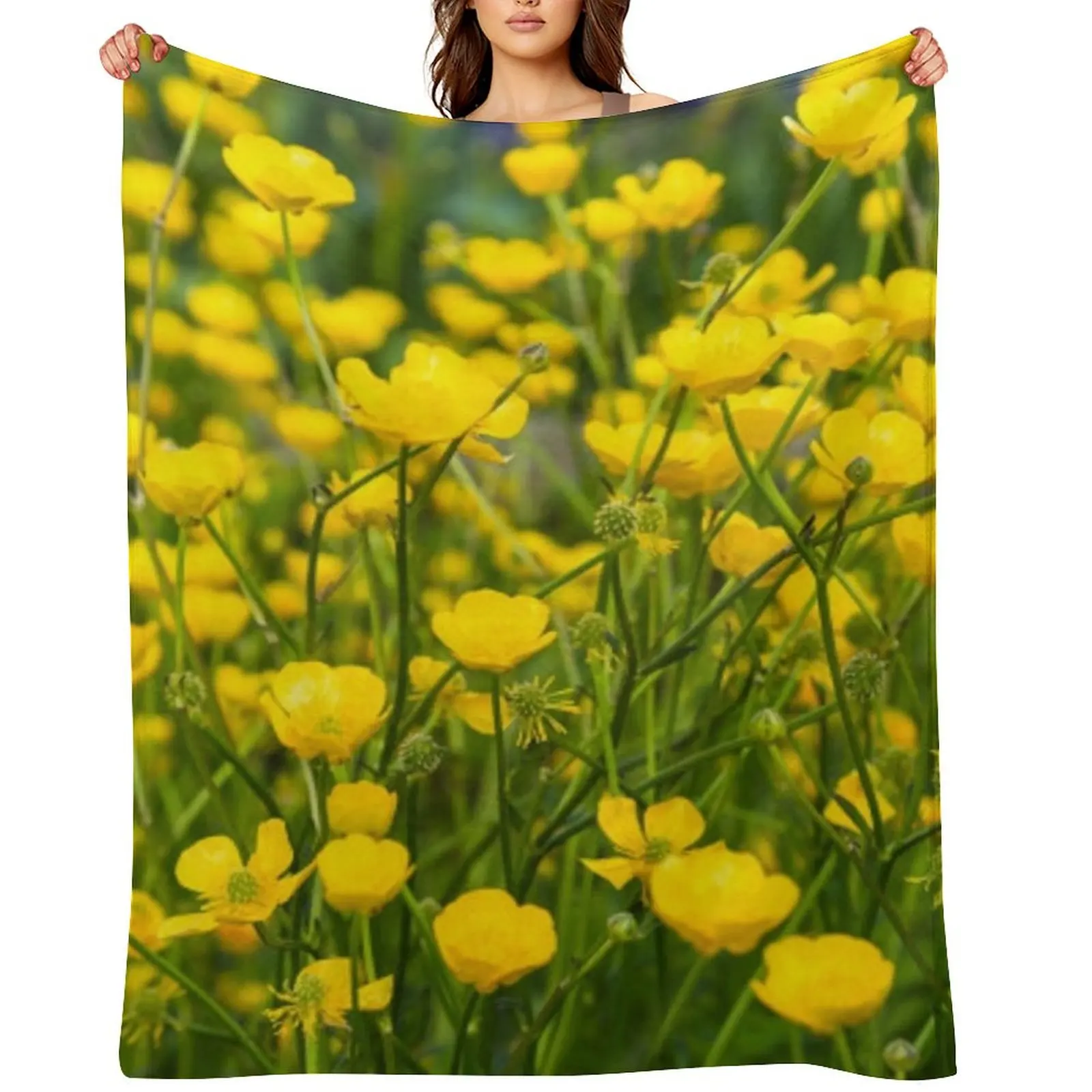 

Buttercups Throw Blanket Hairys Beach Bed linens for sofa Blankets