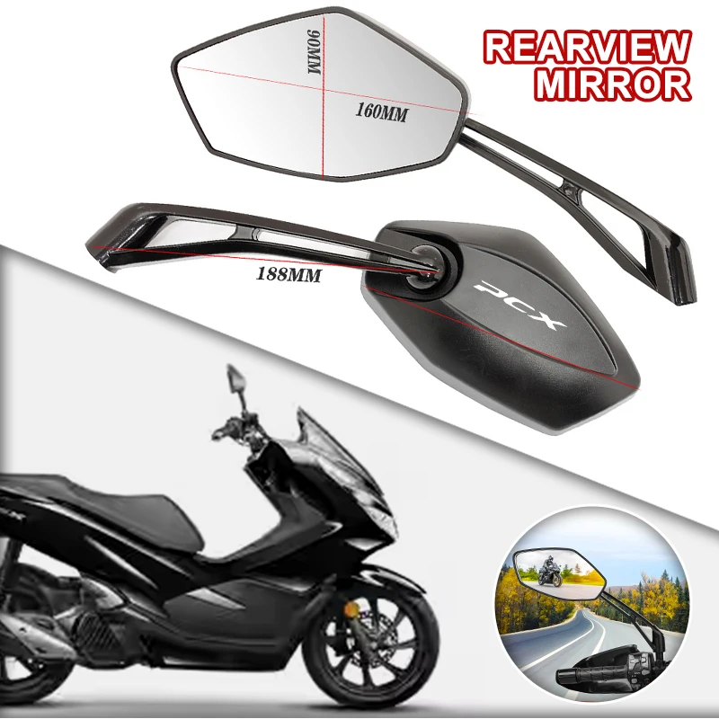 2pcs Wide Angle Adjustable Motorcycle Rearview Mirrors Side View Mirrors For Honda ADV PCX PCX125 PCX150 ADV 350 ADV150 ADV350