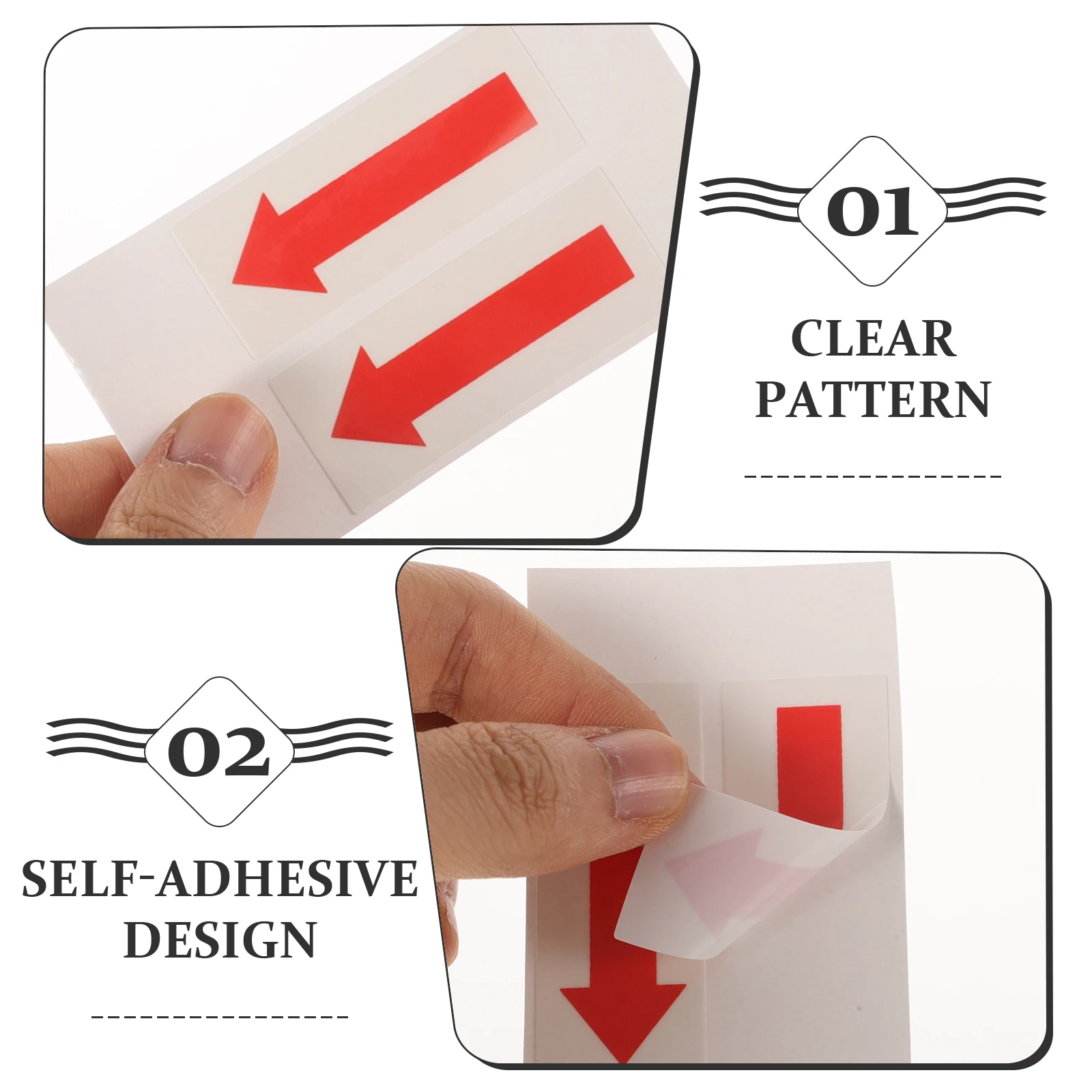 

6pcs Arrow Indicating Stickers Directional Warning Decals For Safety Signs Traffic Guidance Equipment Labels Indicator