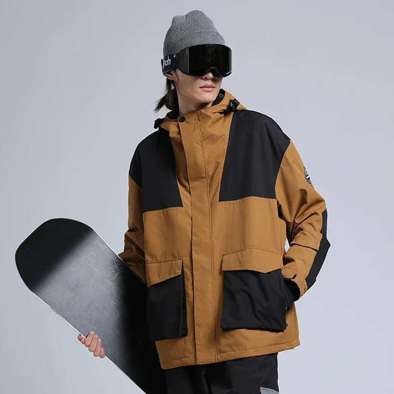 

Winter Hooded Men Skiing Jacket Outdoor Mountain Woman Snowboard Coats Sport Motorcycle Male Snowmobile Windbreaker Clothes