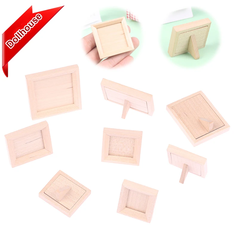 1:12 Dollhouse Miniature Photo Frame With Rear Cover Simulation Furniture Model Living Scene Decor Toy Doll House Accessories