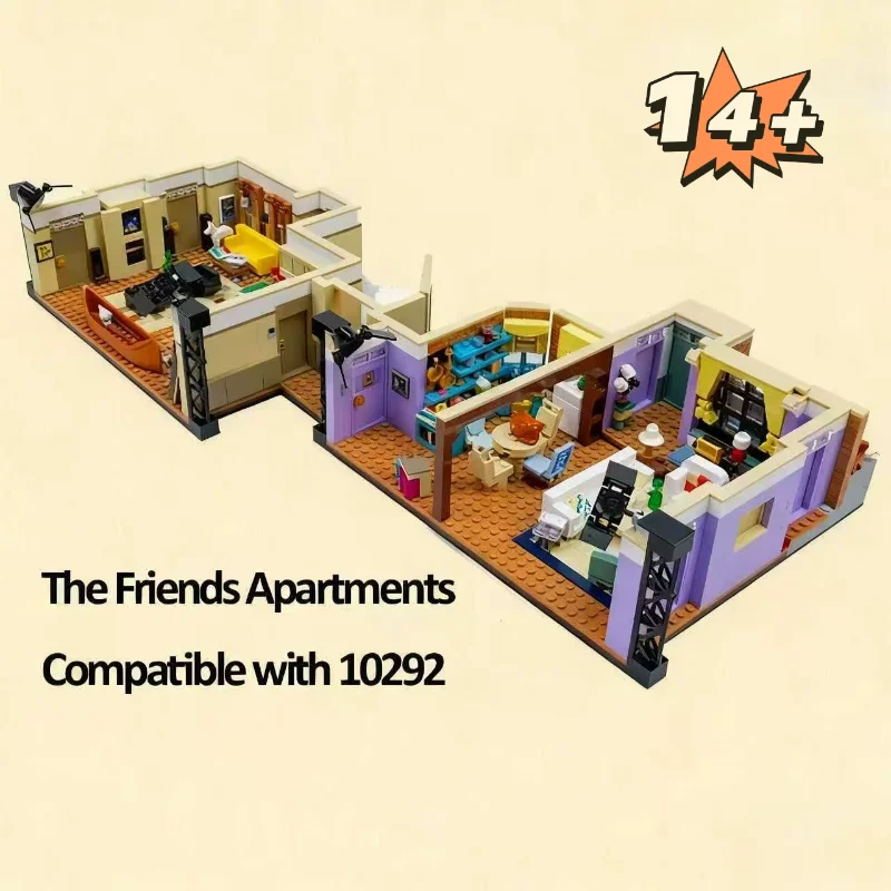 Blocs de construction d'appartement pour anciens amis, modèle de briques, série de films, 2048 pièces, jouets, cadeaux de noël et d'anniversaire, nouveauté 2025, 10292