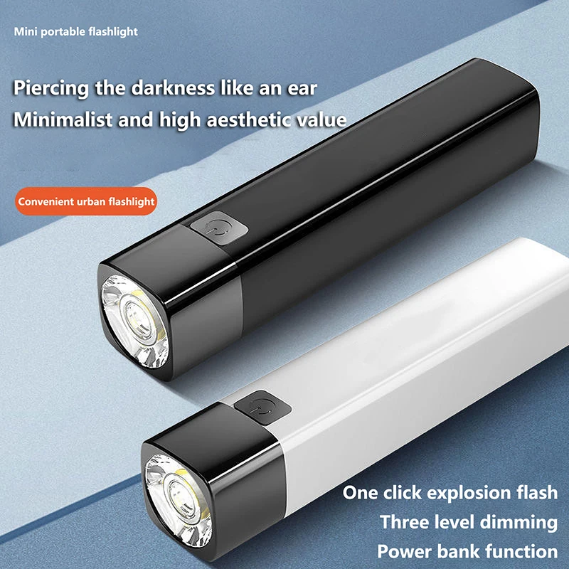 1PC Outdoor Lighting Power Bank Flashlight With USB Rechargeable 3 Modes PortableUltra Bright G3 Tactical LED Mini Flashlight