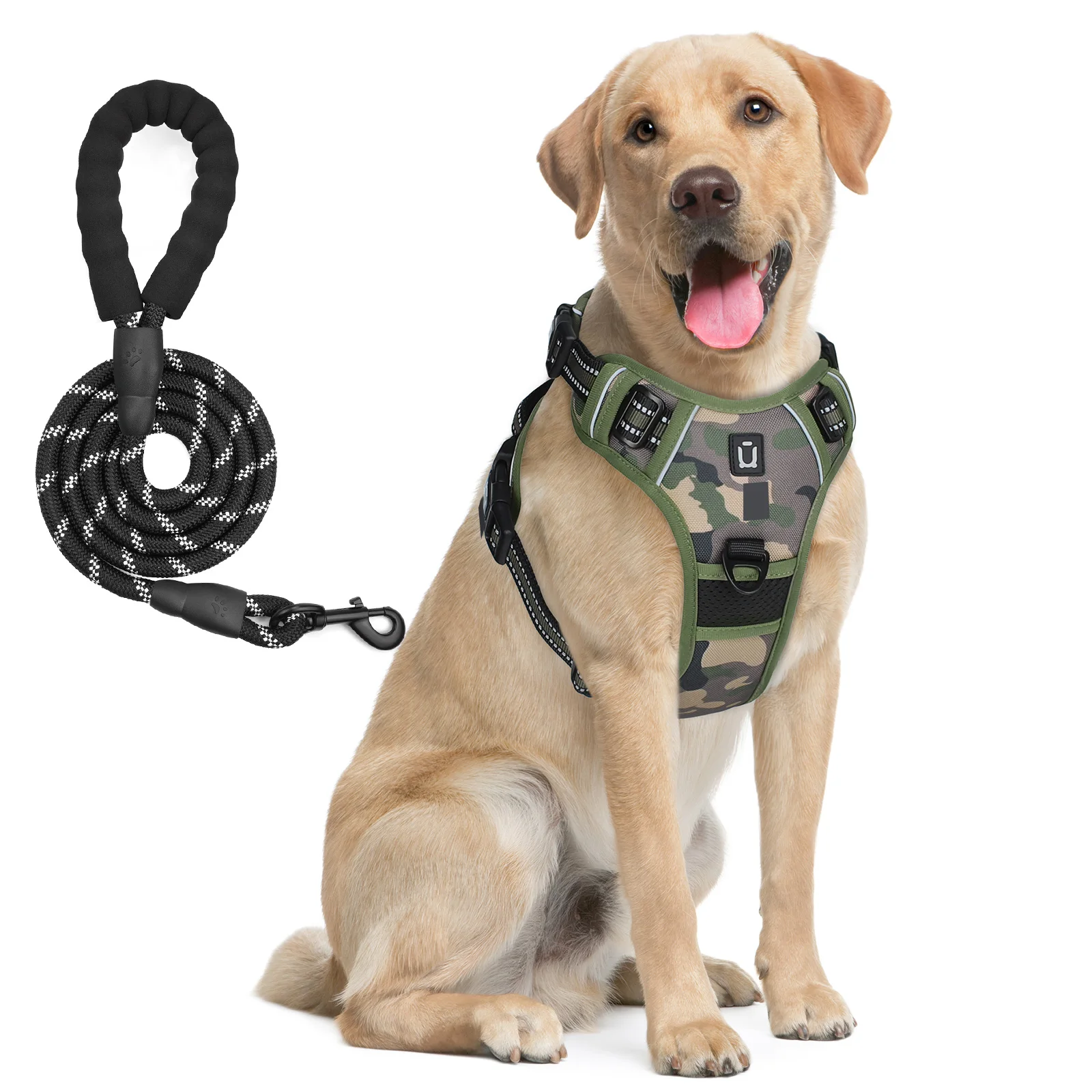 Reflective Dog Harness And Leash Set, Escape Proof No Pull Vest_voghion.com