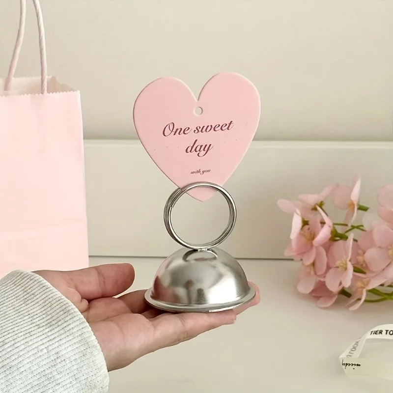 10PCS Hemisphere Simple Metal Table Number Card Holder Note Clip Hotel Table Name Card Stand Business Desktop Decor Ornament