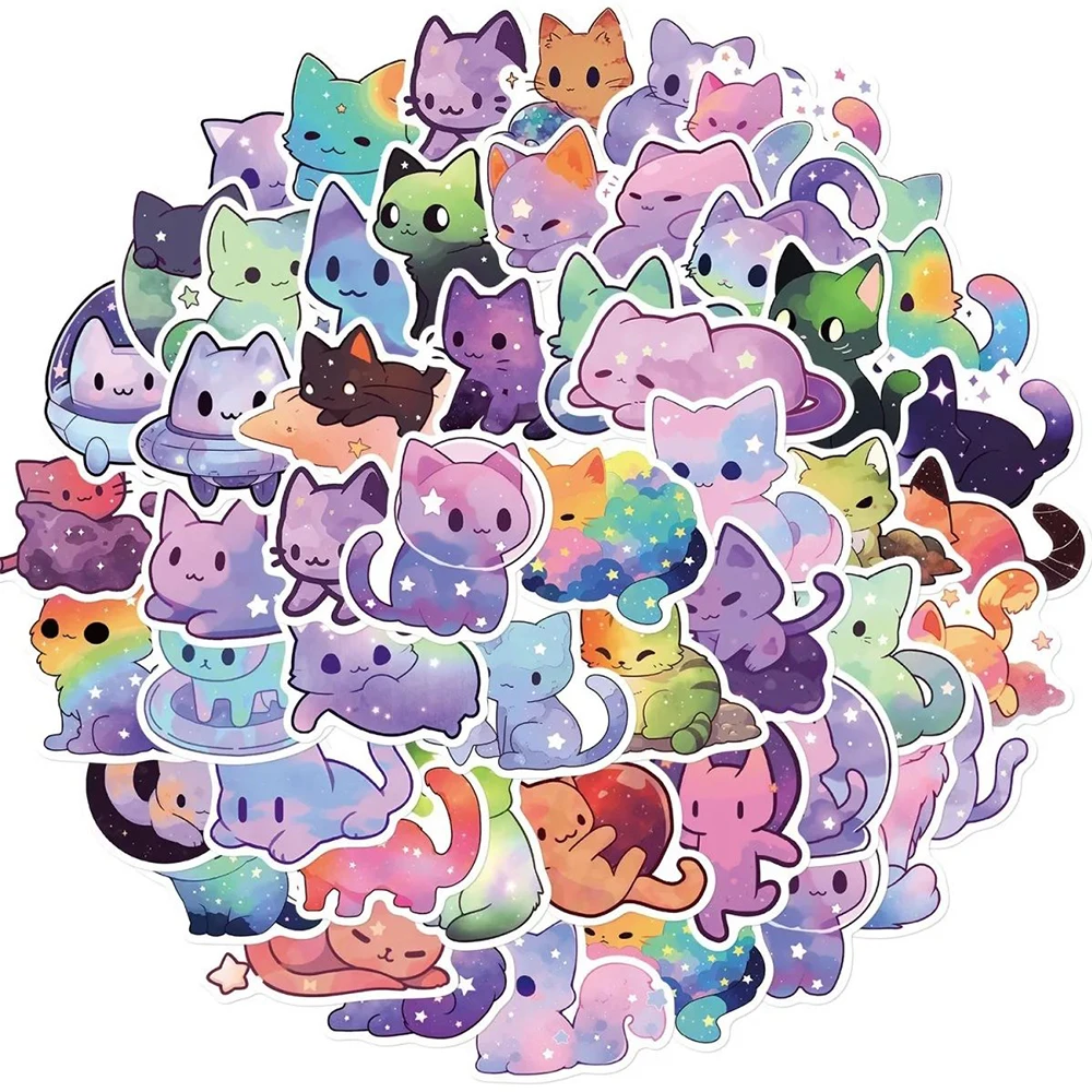 10/30/50pcs Kawaii Cat Aesthetic Stickers Cute Cartoon Decals Laptop Skateboard Phone Scrapbook Funny Decoration Sticker Kid Toy