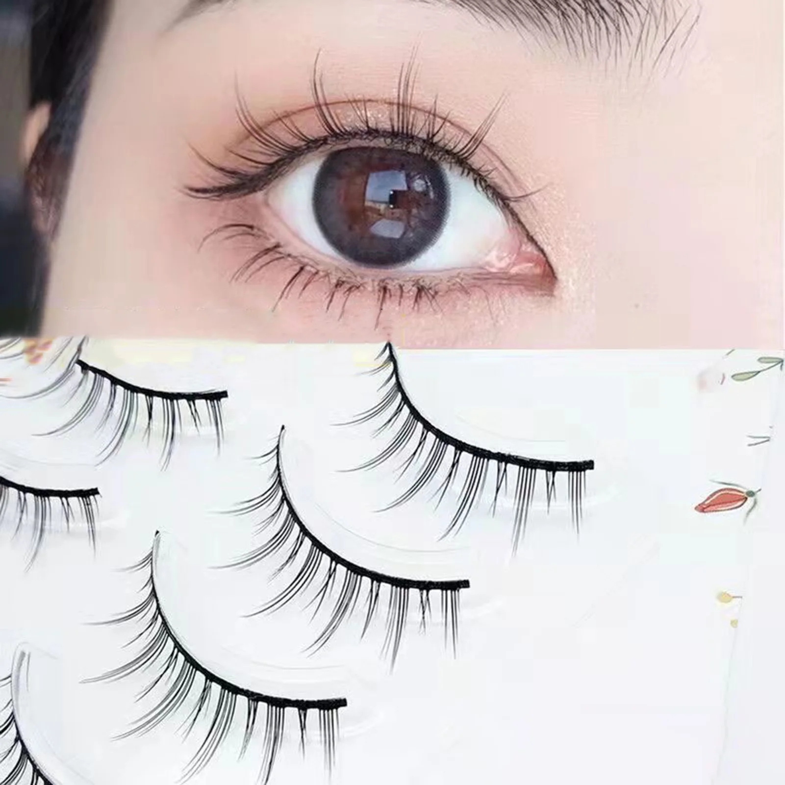 3D Sharpened Grafting Eyelashes Handcraft Sharpened Tips Nude Makeup Curly Lashes for Women Girls Makeup DIY PR Sale