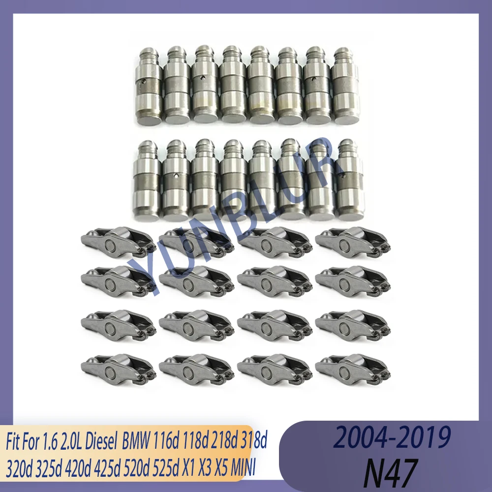 

16x Rocker Arm / 16x Valve Lifter Kit Fit 1.6 2.0 L Diesel N47 04-19 For BMW 116d 118d 218d 318d 320d 420d 520d X1 X3 X5 MINI