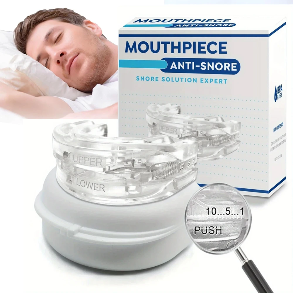 Adjustable Mouthpiece Anti-Snoring Mouth Guard Night Time Teeth Mouthguard & Sleeping Bite Guard for Bruxism and Stop Snoring