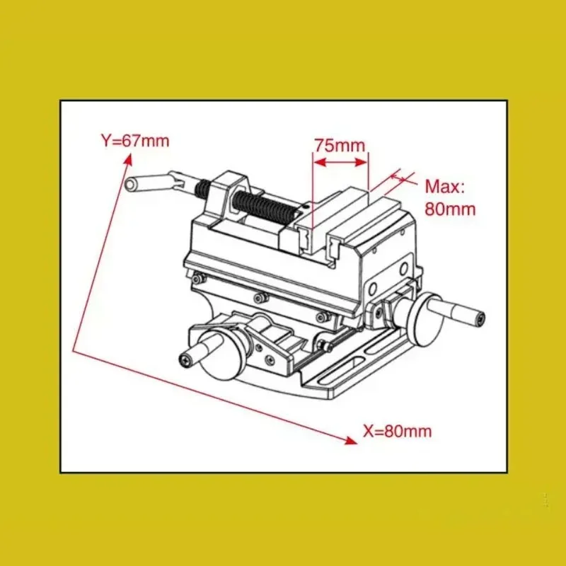3 Inch Precision Milling Drilling Vise, 90° Rotary Cross Slide Table With Vernier Scale