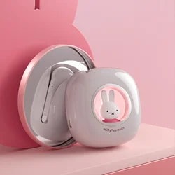 Miffy-EarBuds Sem Fio Bluetooth, Headset TWS, Controle por Toque, Earbud De Suspensão Longa, Auscultadores Estéreo HiFi com Luz, Bluetooth 5.3