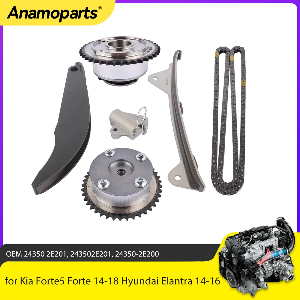 

Engine Parts Timing Chain Kit VVT Gear Fit 2.0 L G4NA G4NC For Hyundai Elantra Sonata Tucson KIA Sou Forte Optima 2.0L 13-21
