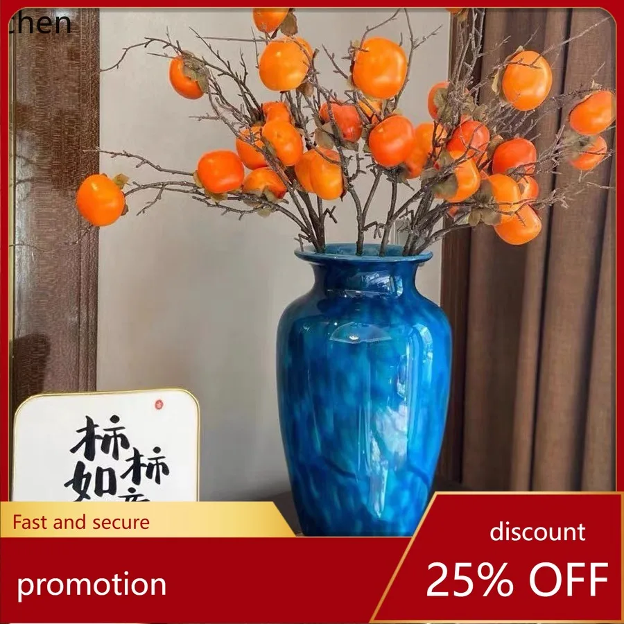 

YFY modern minimalist heavy glass vase - decorative living room flower arrangement, entryway, and model home display piece