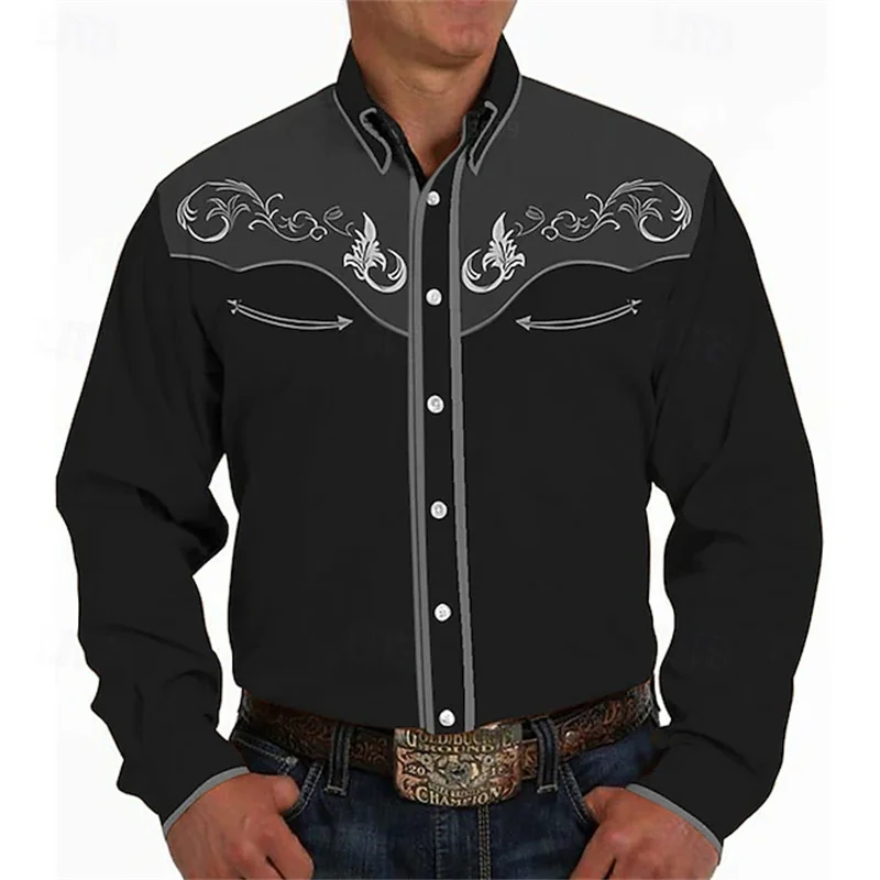 

Men's Western Cowboy Style Shirt Fashion Streetwear Designer Outdoor Daily Autumn Winter Lapel Printed Button Shirt