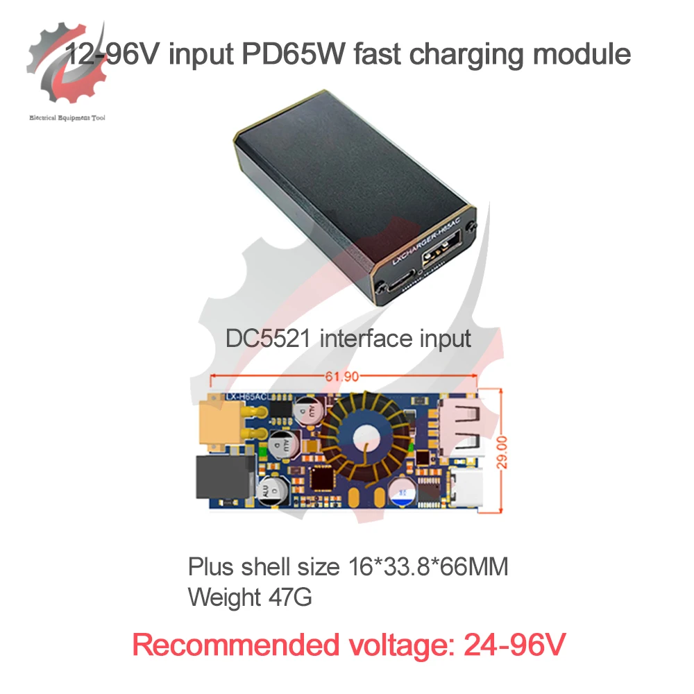 QC2.0 QC3.0 Double USB Type-C Fast Charging Module DC-DC 12-96V to 5V Step Up Power Supply Voltage Regulator Buck Converter