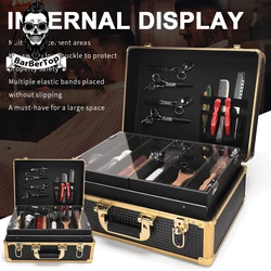 Barbershop Hairdressing Tool Box Scissors Comb Storage Case Pro Salon Hairdresser Haircut Clipper Suitcase Barber Tools Supplies