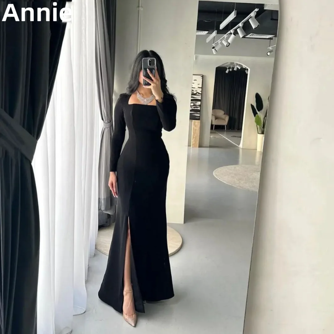 

Annie Elegant Ladies Black Prom Dresses Mermaid Long Sleeve Evening Dresses Formal Occasions Party Dresses 2024Custom Dress