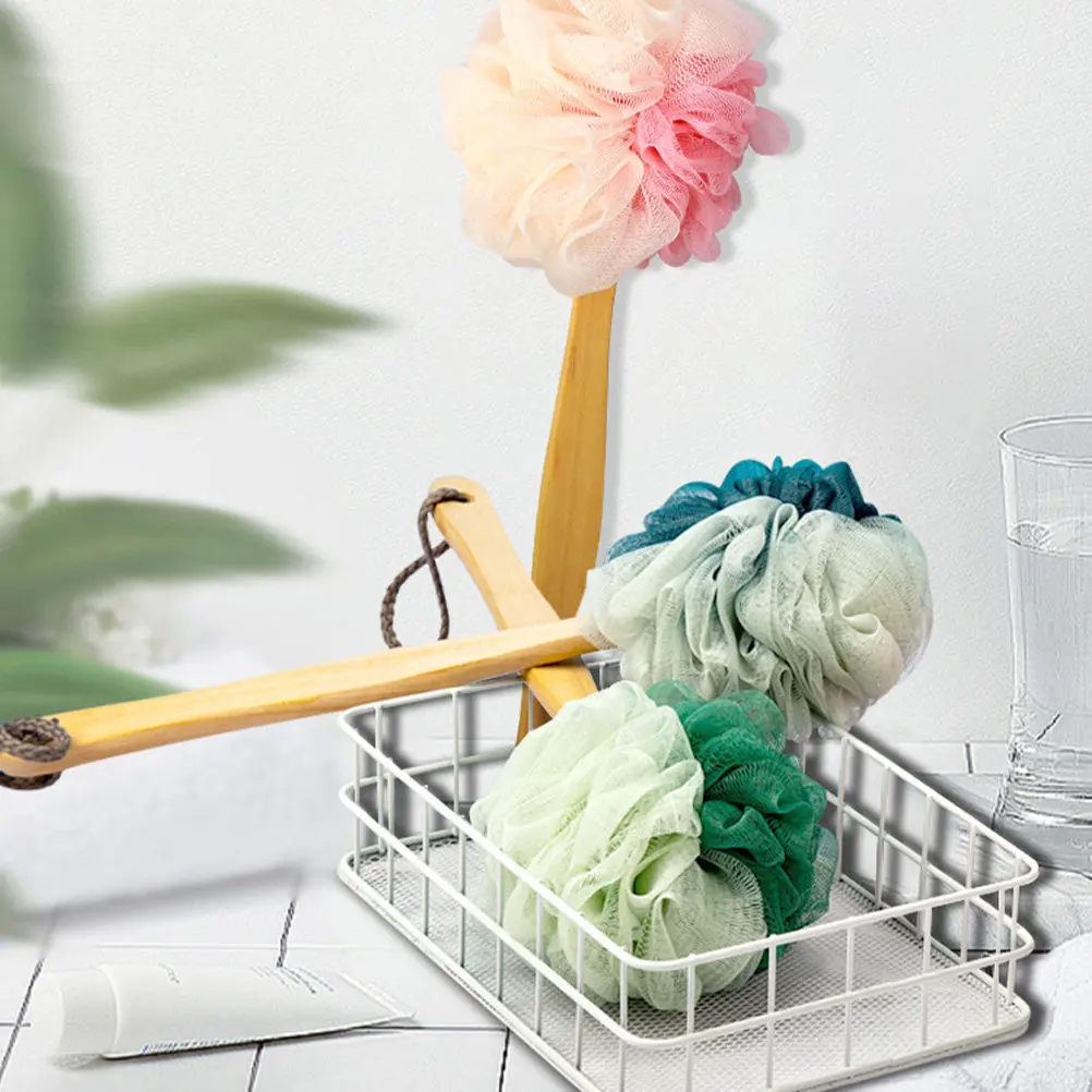 

Набор из 3-х длинных мочалок-губок для душа с сетчатой структурой, мягкой пеной и веревкой для подвешивания, для отшелушивания кожи спины и тела