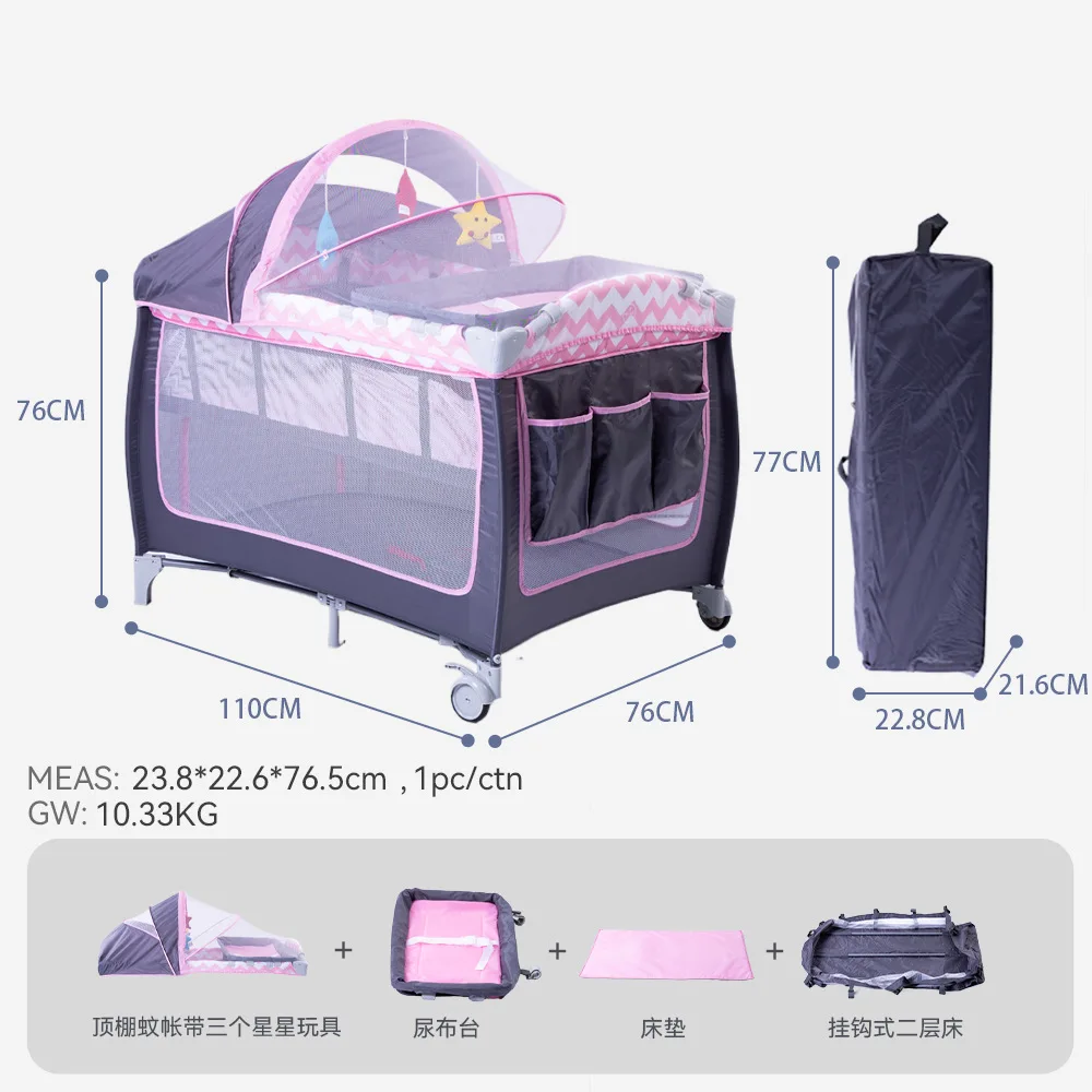 

Multi Functional Folding Baby Crib, Diaper Stand, Baby Care Stand, Movable Bed in Bed, Portable Children's Crib
